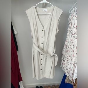 Calvin Klein button down belted dress